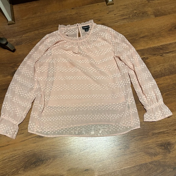 Liz Claiborne long sleeve pale pink blouse & shell size medium - Picture 14 of 16